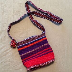Handwoven Purple & Red Crossbody Bag from Peru.